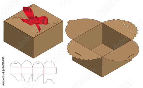 Box packaging die cut template design. 3d mock-up