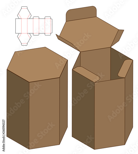 Box packaging die cut template design. 3d mock-up
