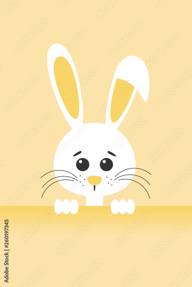 Vector illustration Easter bunny in flat style