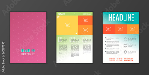 Brochure Design Template. Geometric shapes, Abstract Modern Backgrounds, Infographic Concept.Flat design. Vector