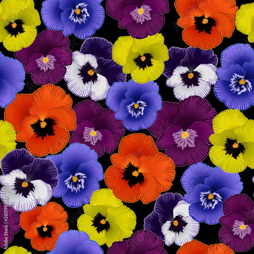 seamless pattern with flowers violets