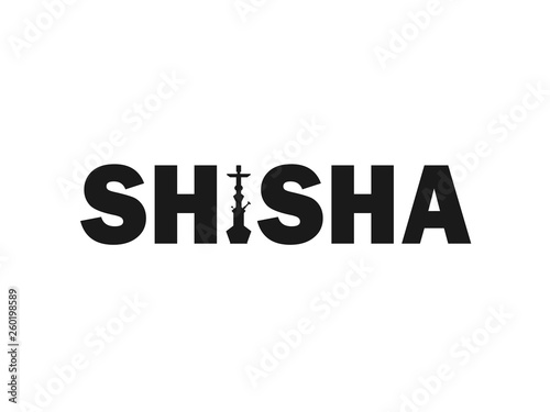Shisha modern logo. Black and white logo.