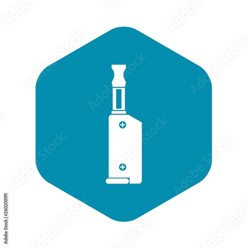 Electronic cigarette with mouthpiece icon in simple style isolated on white background. Smoking symbol
