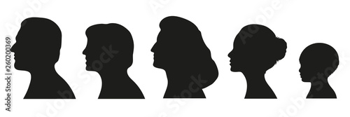 Familien Silhouetten Set