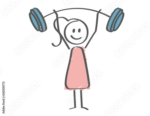 Stick Figure - woman with weights