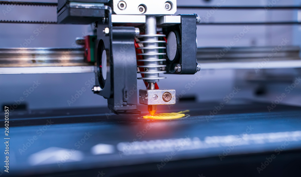 3D printer or additive manufacturing and robotic automation technology. 3D printer or additive manufacturing and robotic automation technology.