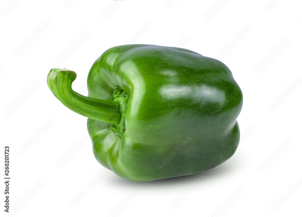 Green pepper full depth of field on white background Green pepper full depth of field on white background
