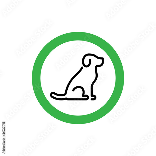 Vector Dogs Friendly Allowed Icon Sign