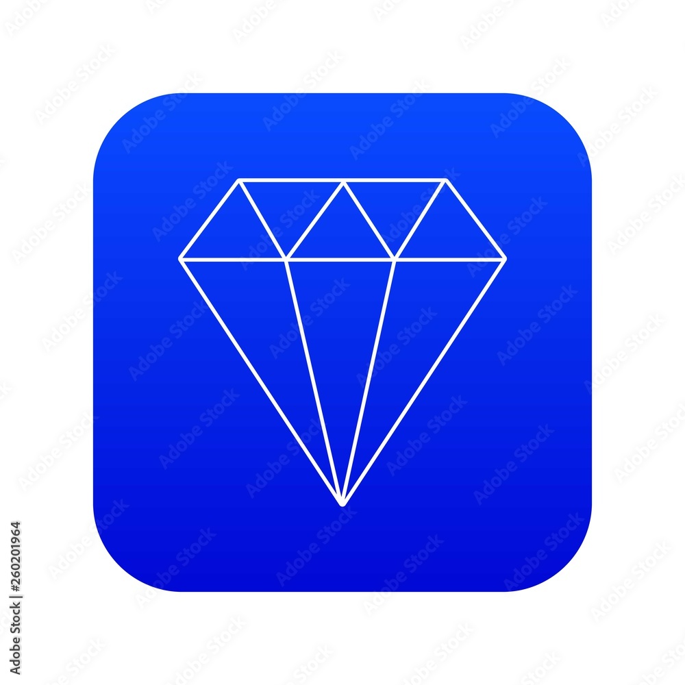Diamond icon blue vector isolated on white background Diamond icon blue vector isolated on white background