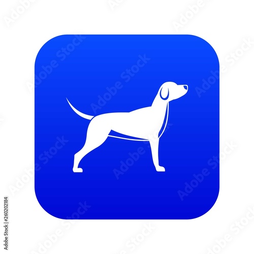 Dog icon digital blue for any design isolated on white vector illustration