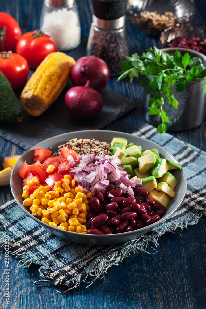 Mexican salad with quinoa and vegetables Mexican salad with quinoa and vegetables