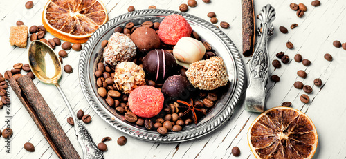 Assortment of chocolate candies © nikolaydonetsk