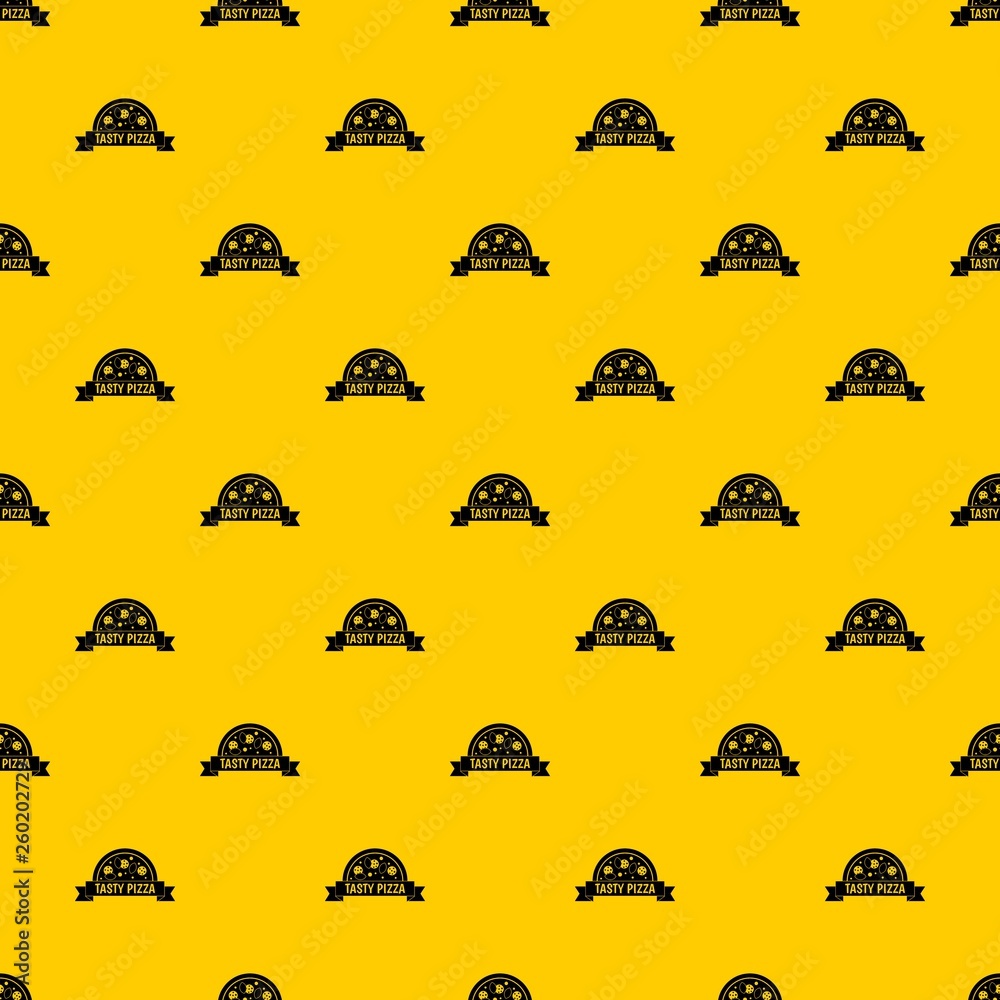 Tasty pizza sign pattern seamless vector repeat geometric yellow for any design Tasty pizza sign pattern seamless vector repeat geometric yellow for any design