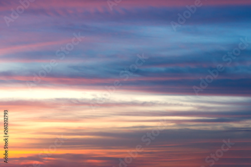 Colorful sky at sunset. .After the sun is below the horizon at tropical island the sky showing stunning twilight.