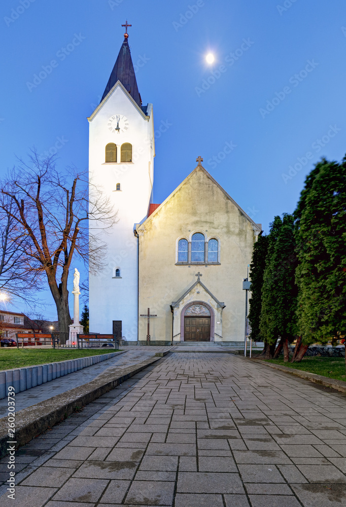 Church at night in Slovakia