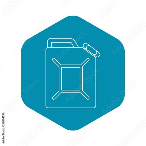 Jerrycan icon. Outline illustration of jerrycan vector icon for web