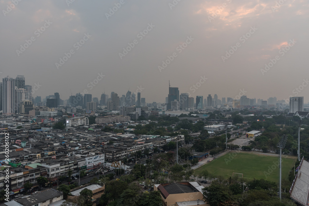 Smog PM2.5 dust exceed standard value of Bangkok