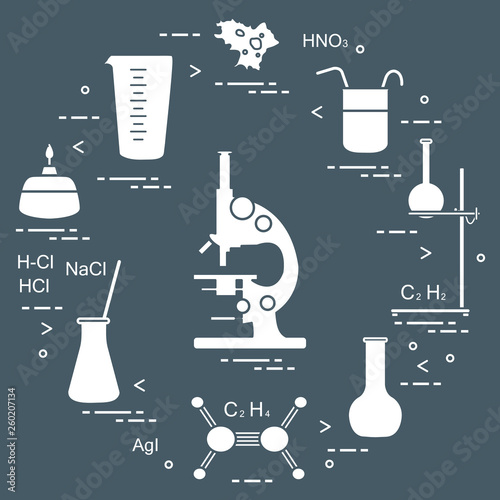 Chemistry scientific, education elements.