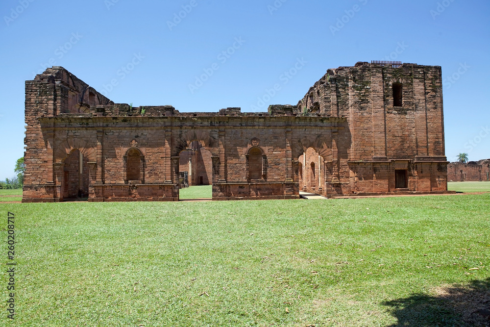 Ruins of Jesus de Tavarangue located in Itapua, Paraguay
