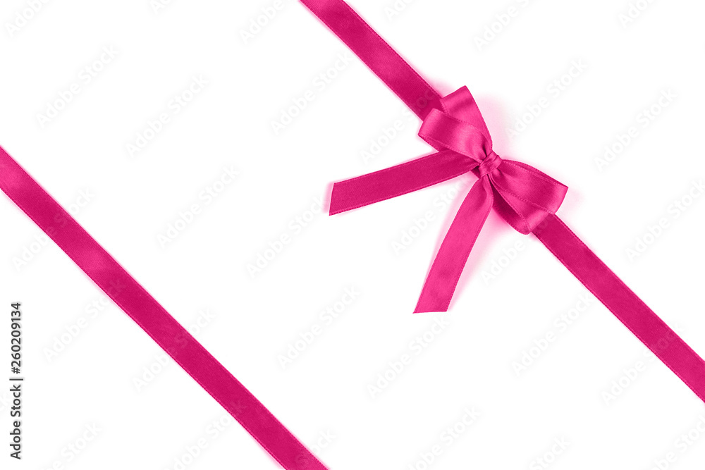 Shiny pink silk ribbon on white background. Shiny pink silk ribbon on white background.