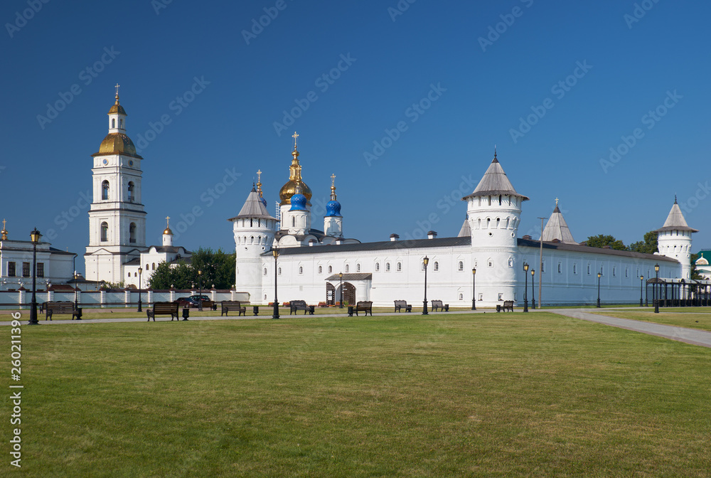 The view of Tobolsk Kremlin from the Red square. Tobolsk. Tyumen Oblast. Russia