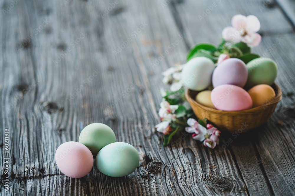 Easter eggs on wood background Easter eggs on wood background