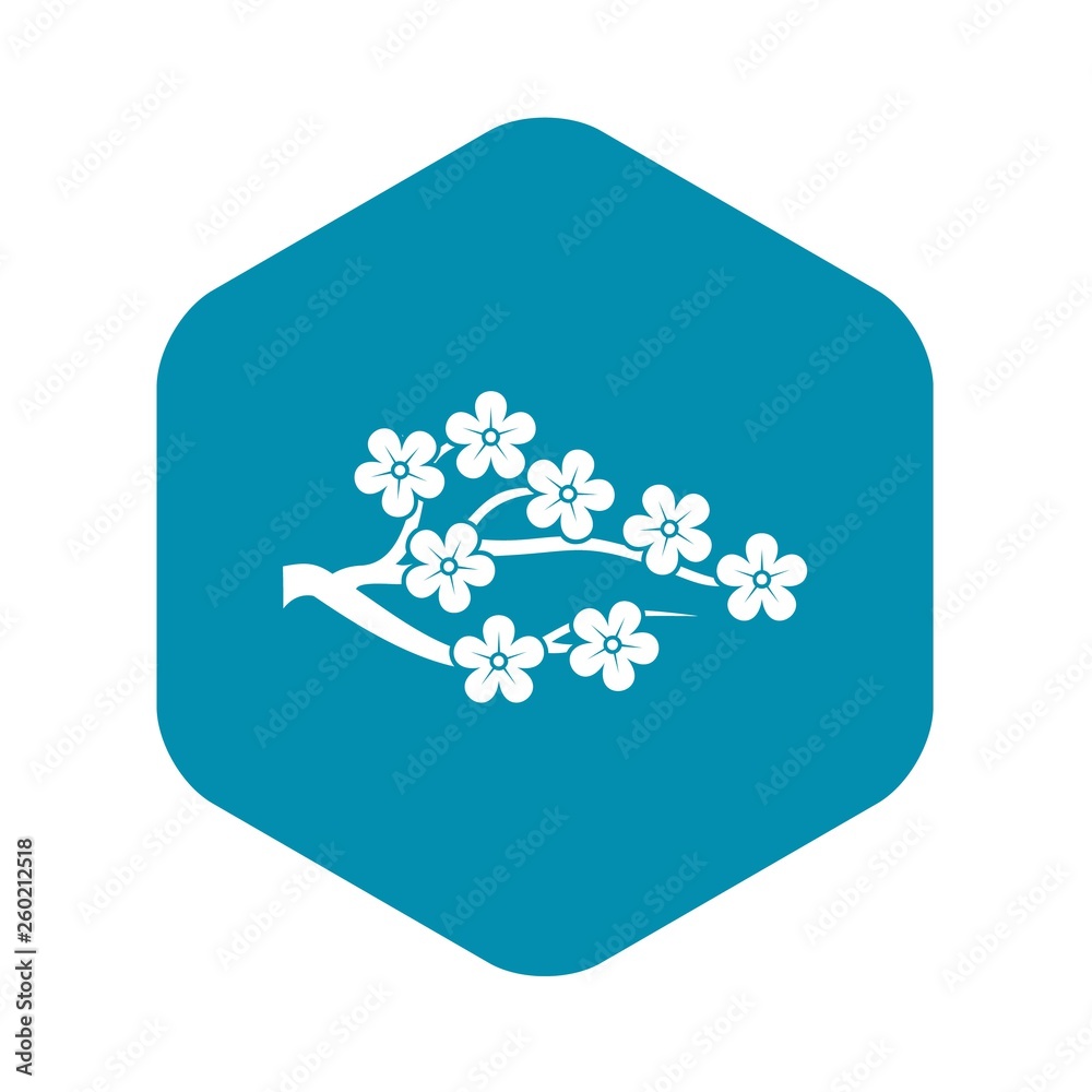 Sakura icon in simple style isolated on white background. Tree symbol Sakura icon in simple style isolated on white background. Tree symbol
