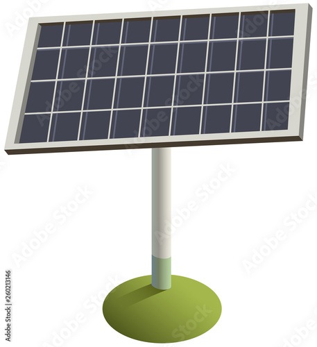 Solar panel on grass. Green renewable environmentally friendly electricity