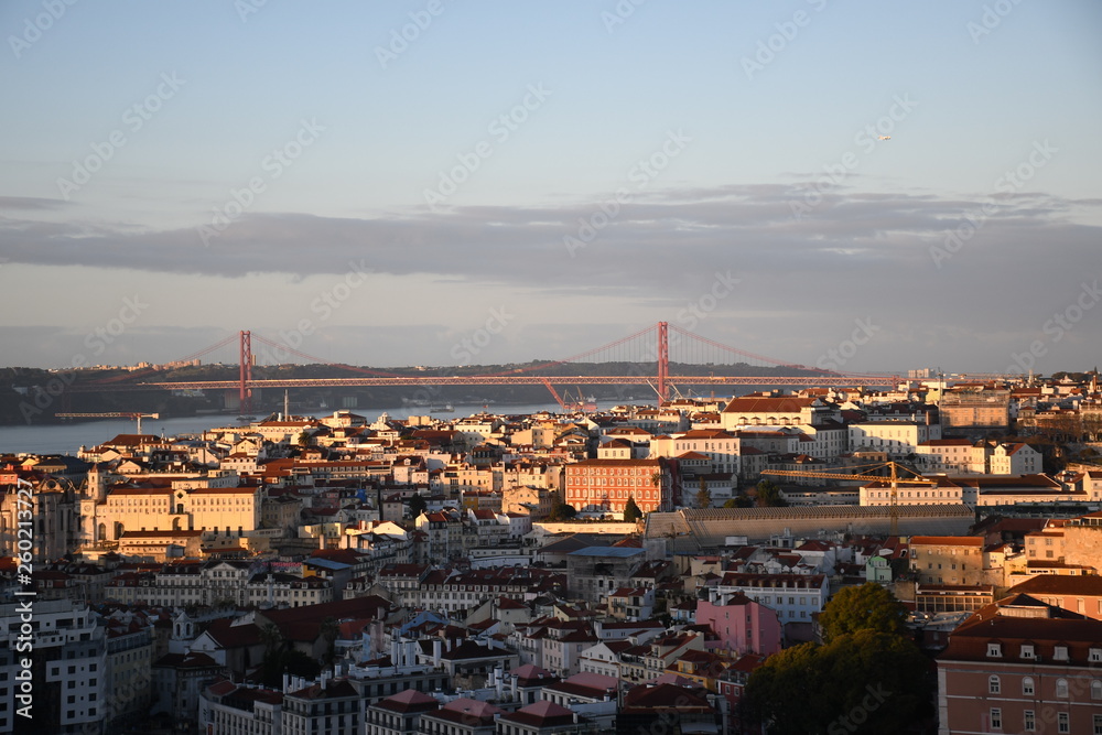 lisbon panorama in the morning