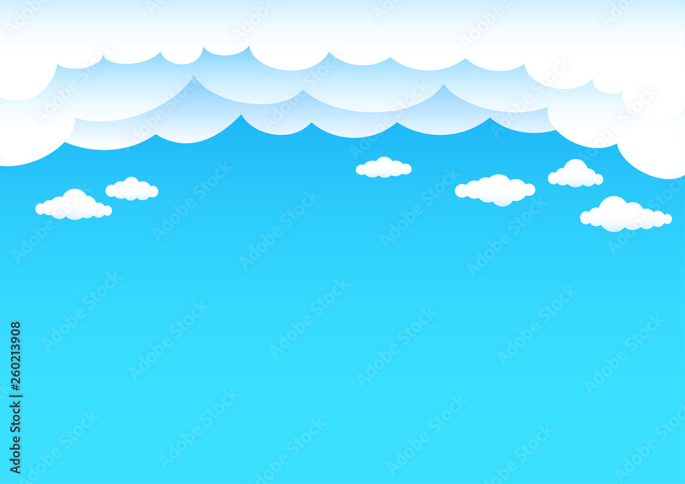 cartoon clouds and blue sky