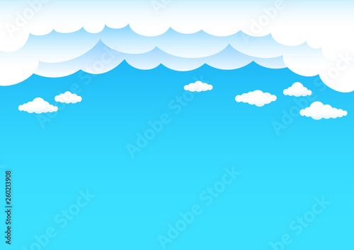 cartoon clouds and blue sky