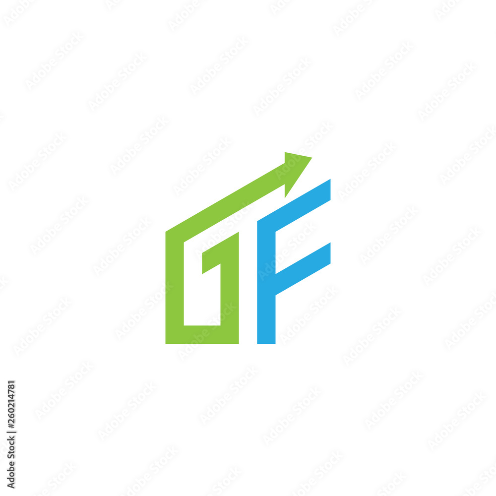 initial letter logo with growing arrows initial letter logo with growing arrows