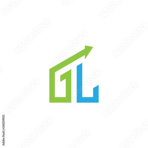 initial letter logo with growing arrows
