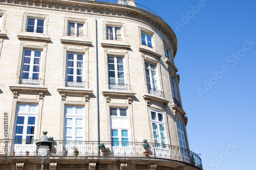 beautiful building facade in a attractive area of Paris in France