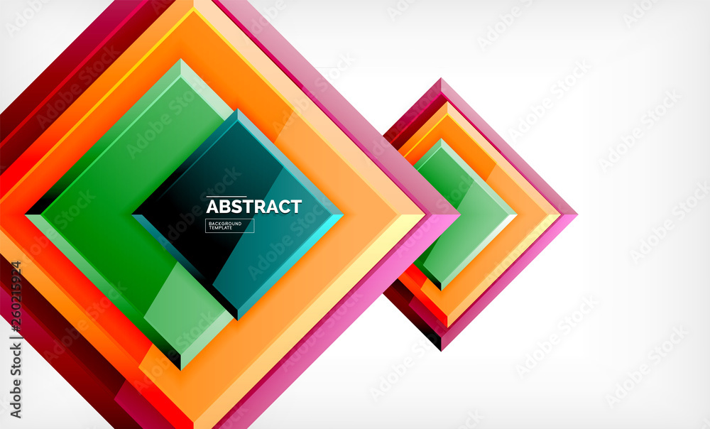 Square abstract background, glossy geometric design