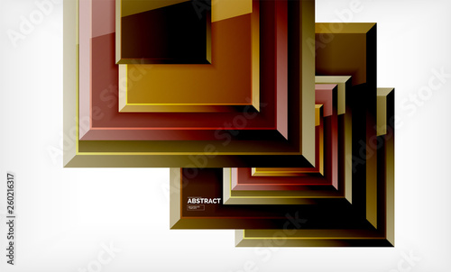 Geometric abstract background, modern square design