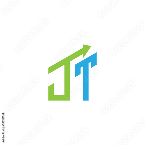 initial letter logo with growing arrows