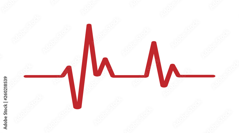 Heartbeat - Vector icon heartbeat line. Heartbeat icon for medical apps. Heart beat in red color Heartbeat - Vector icon heartbeat line. Heartbeat icon for medical apps. Heart beat in red color