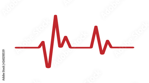 Heartbeat - Vector icon heartbeat line. Heartbeat icon for medical apps. Heart beat in red color