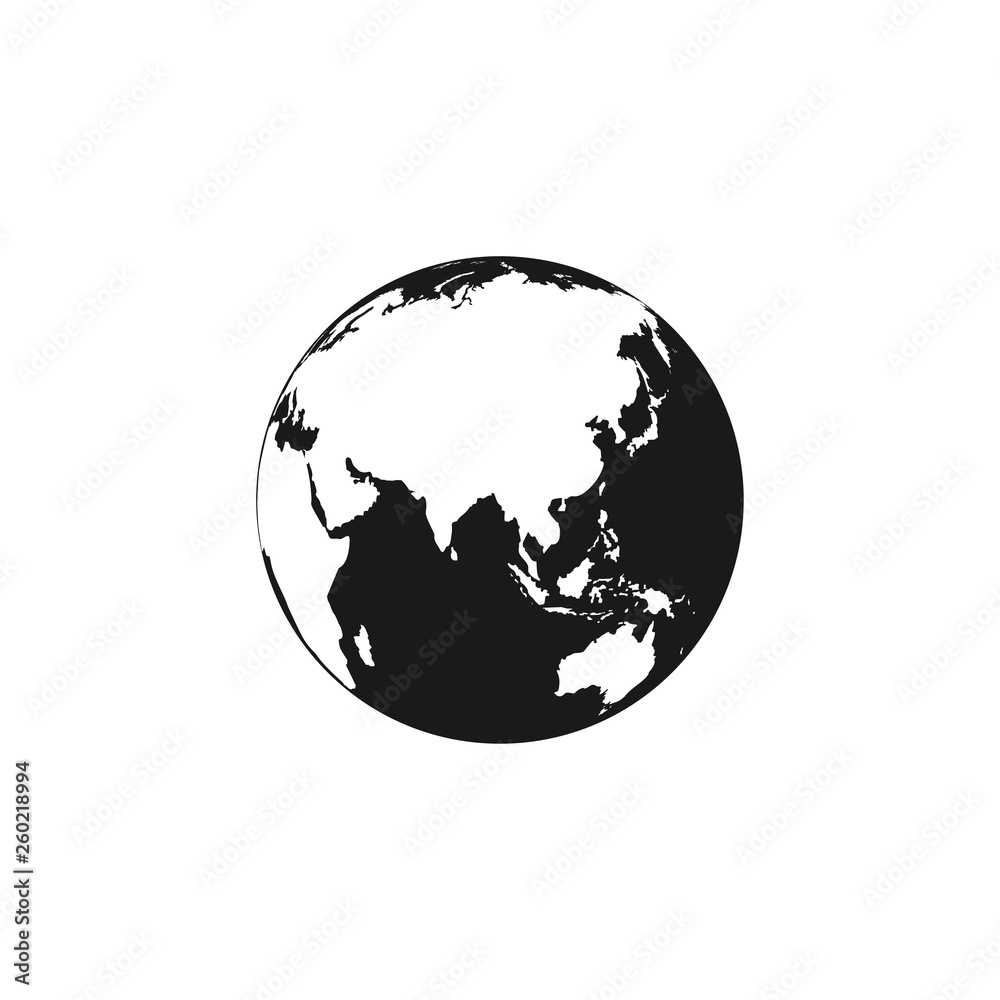 Fototapeta premium Earth Globe icon. Earth Globe vector icon. Black Earth Globe vector icon. Isolated