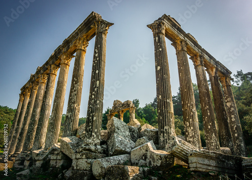 Euromos (Euromus) Ancient City.  Soke - Milas road, Mugla, Turkey. Temple of Zeus Lepsynos was built in the 2nd century photo