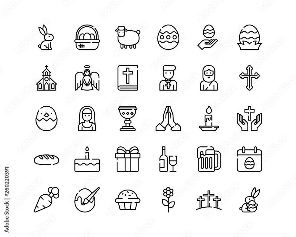 Easter icon set. Easter icon set.