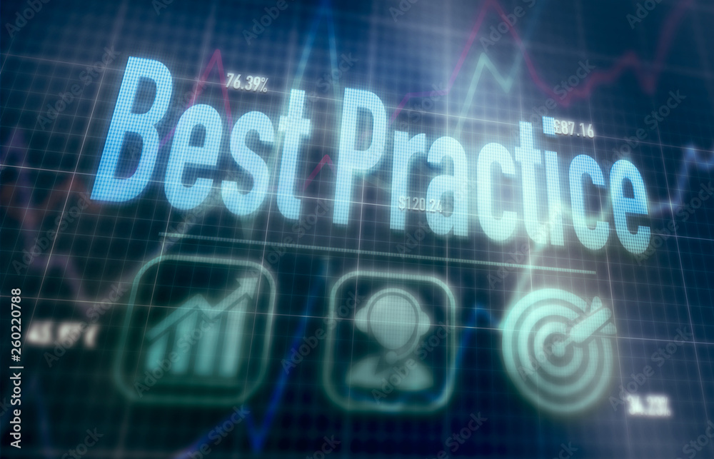 Best Practice concept on a blue dot matrix computer display. Best Practice concept on a blue dot matrix computer display.