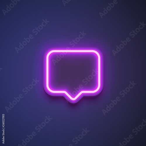 High detailed neon colorful speech bubble. vector illustration