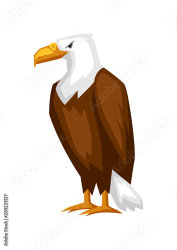 Bald eagle cartoon illustration.