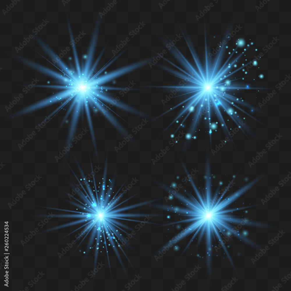 Fototapeta premium Blue light with dust.