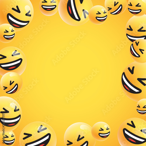 Group of high detailed yellow emoticons, vector illustration