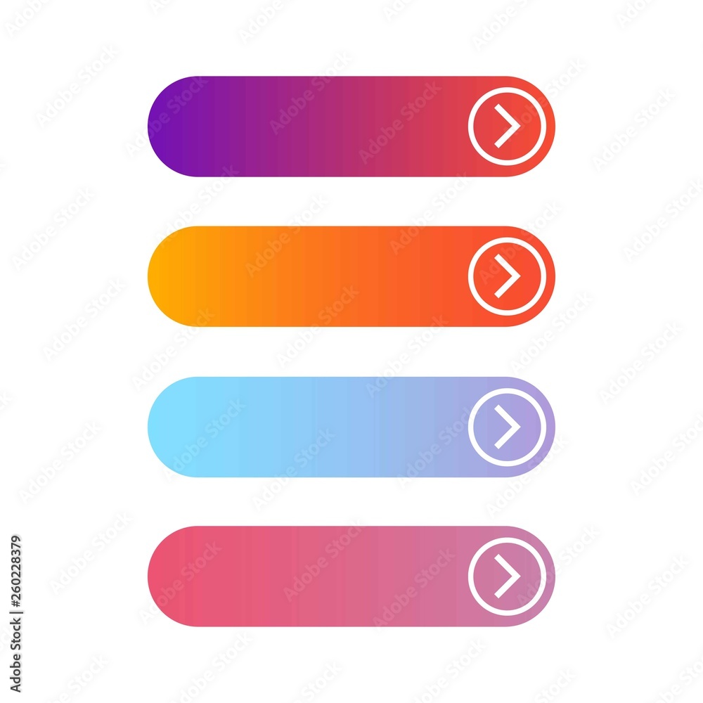 Empty four web buttons on a white background Empty four web buttons on a white background