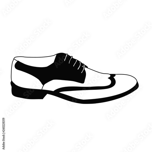 vector, isolated, black and white silhouette, shoes for men