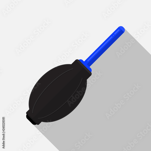 Air blower pump,Dust cleaner for camera,Vector flat design.